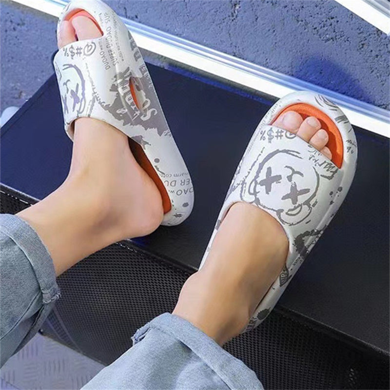 Men's Cartoon Bear Cloud Slides Casual Lightweight Anime Slippers