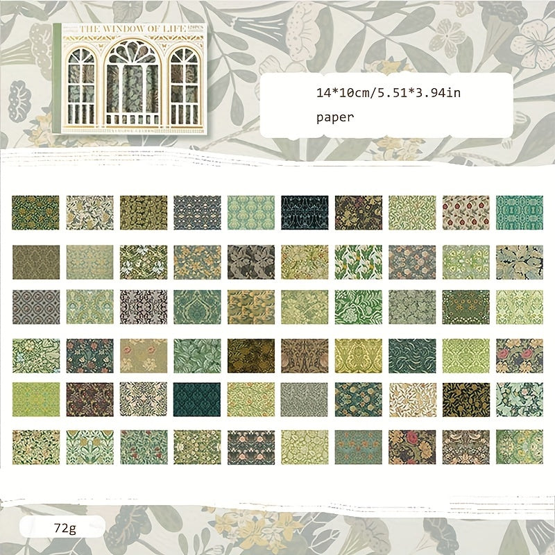 60pcs European Retro Pattern Series Journal Decoration Paper