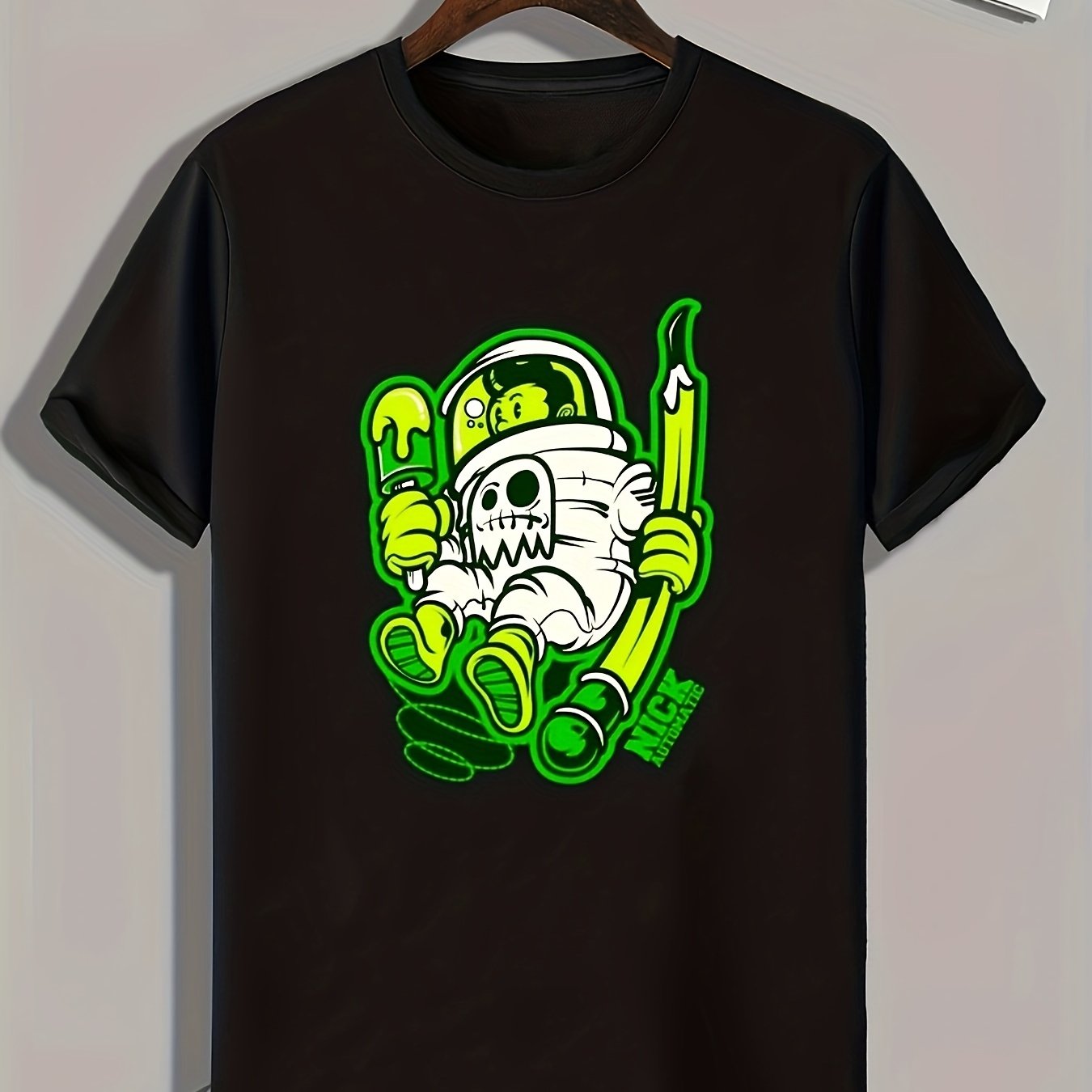 Cartoon Print Men's Graphic T-Shirt for Summer