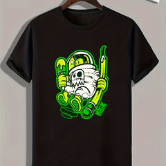 Cartoon Print Men's Graphic T-Shirt for Summer