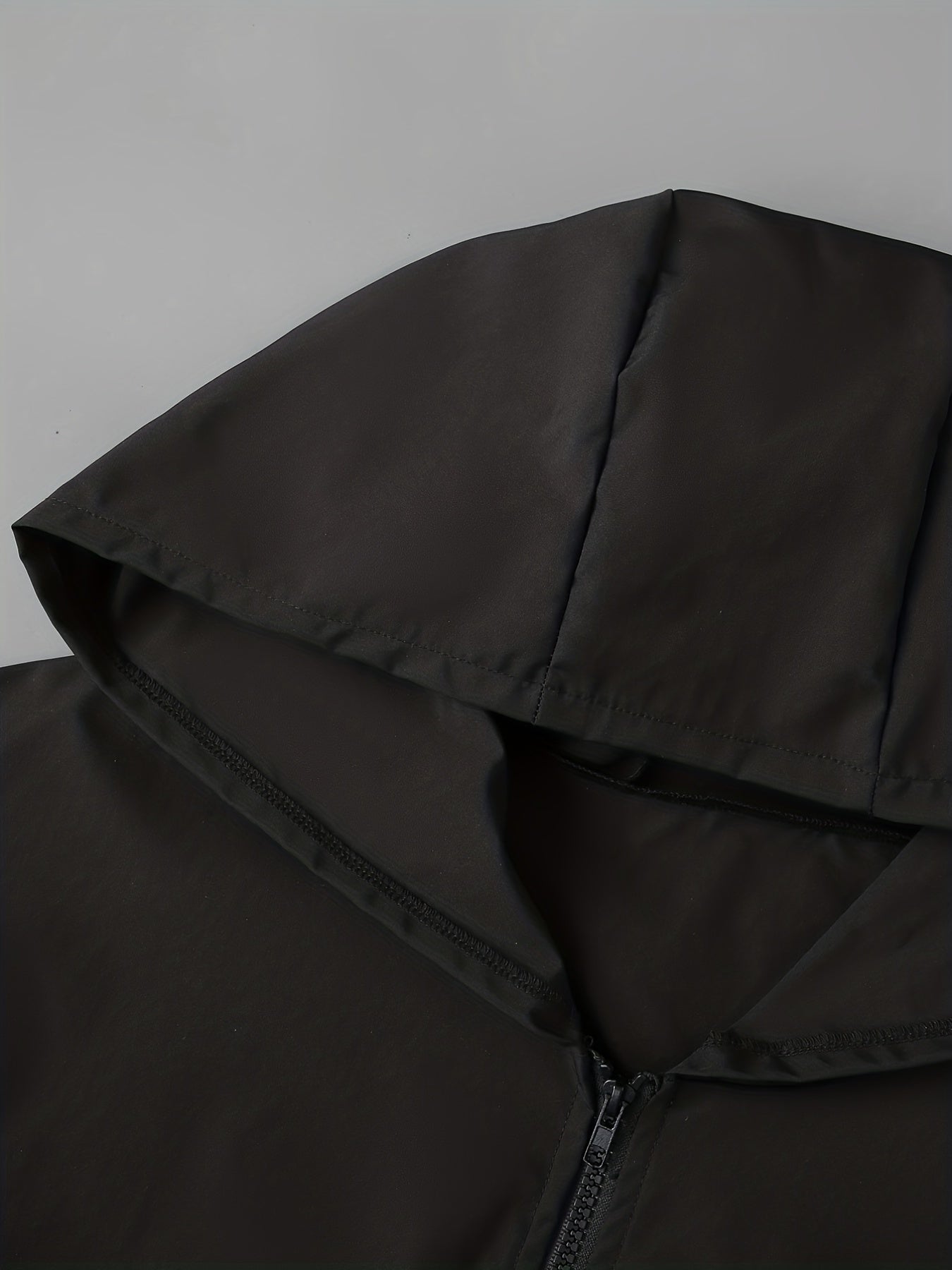 Casual Solid Zip Hooded Jacket with Flap Pockets