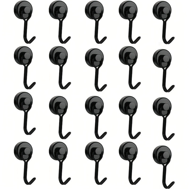 20pcs Neodymium Magnetic Hooks Heavy Duty for Grill Refrigerator Kitchen Office