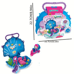 Magical Mermaid Shell Set for Girls with Doll & Seahorse Carriage