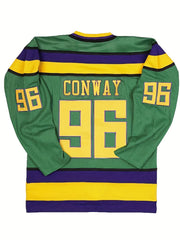 Men's Green Retro Classic Ice Hockey Jersey 96 - Embroidered Stitched Sweats