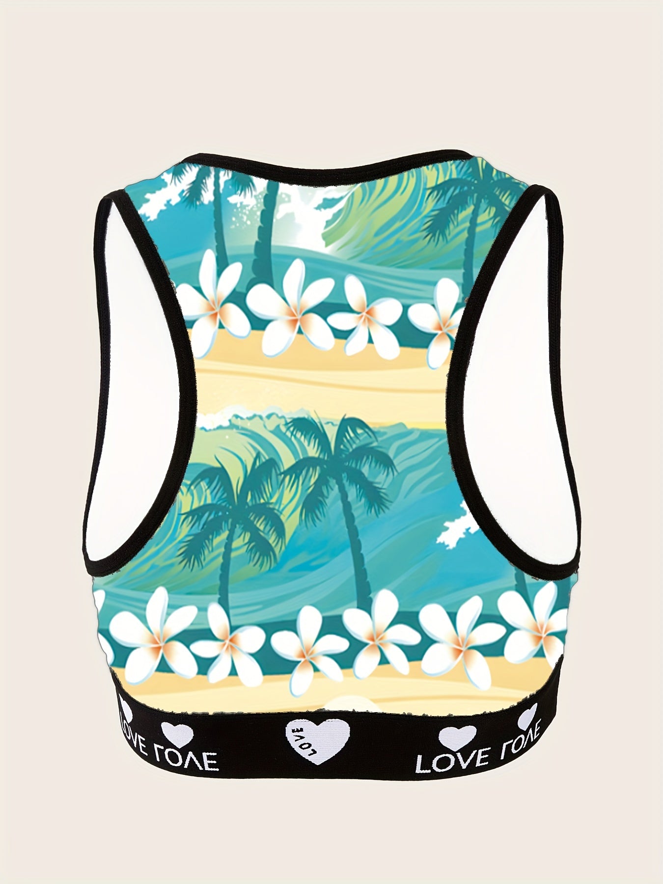 Tropical Print Racer Back Bralette
