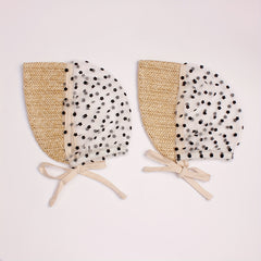 Breathable Lace Flower Straw Braided Baby Beach Hat