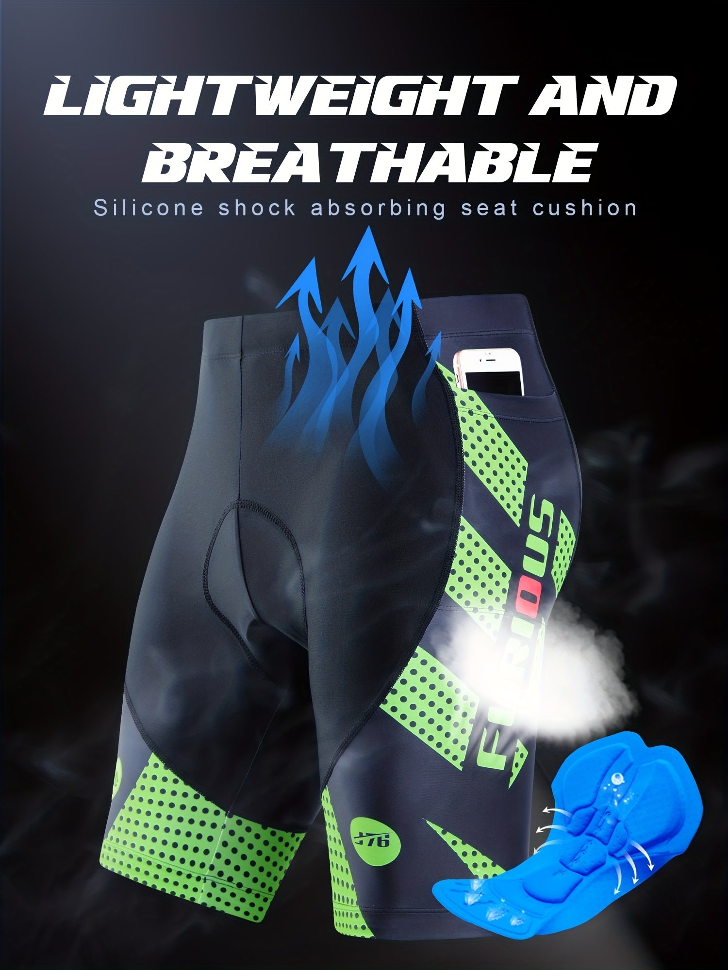 Men's Cycling Shorts with 3D Padding Lightweight Stretchy Racing