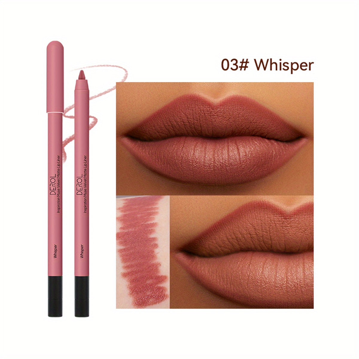 Long Lasting Matte Lip Liner Pencil with Sharpener 0.02 oz