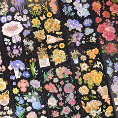 3sheets Hot Stamping Stickers Plants Flowers Scrapbook Diary Album