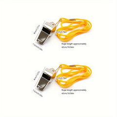 4pcs Metal Referees Whistles With Lanyard Stainless Steel Whistles