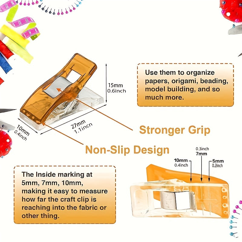 100pcs Multifunctional Sewing Clips Quilting Clips Fabric