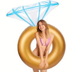 Golden Sparkling Swim Ring for Pool & Beach Parties