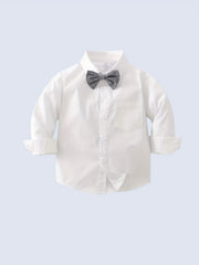 Baby Boy 3pcs Gentleman Suit Long Sleeve Shirt Bow Tie Vest Pants