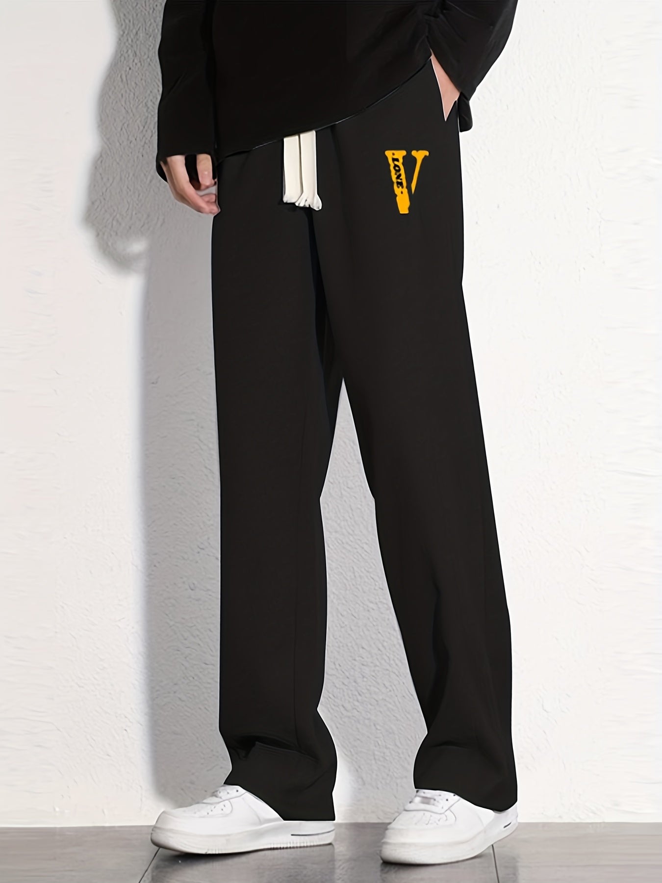 Love Graphic Print Men's Loose Sweatpants Casual Drawstring Jogger Pants