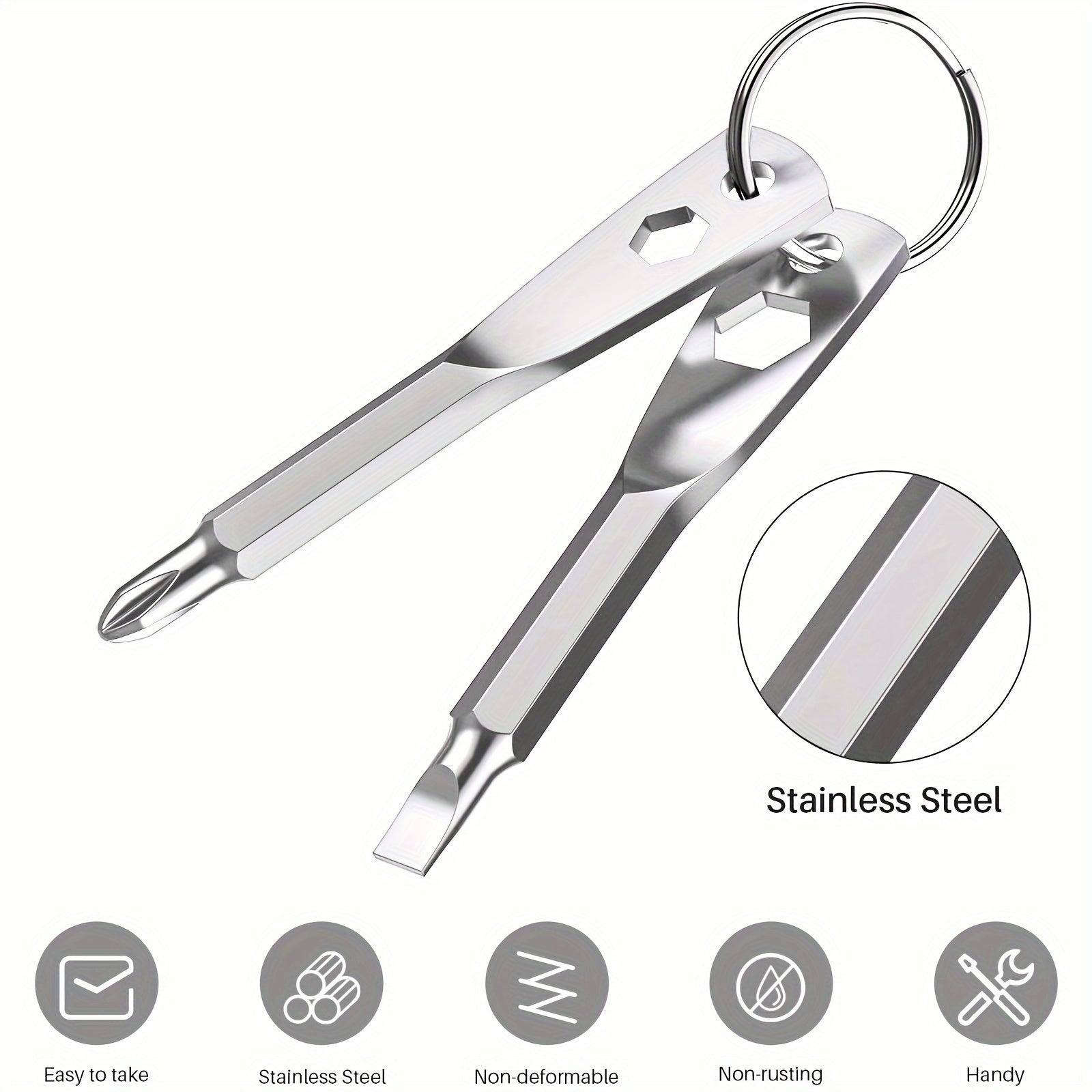 Kusonkey 4 in 1 Keychain Screwdriver Bit Tool for Men