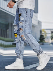 Men's Ripped Jeans Casual Street Style Denim Pants