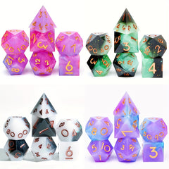 7pcs Sharp Edge Polyhedral Dice Set for Roleplaying Chess Game