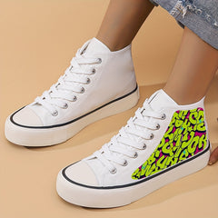Graffiti Letter High Top Canvas Sneakers