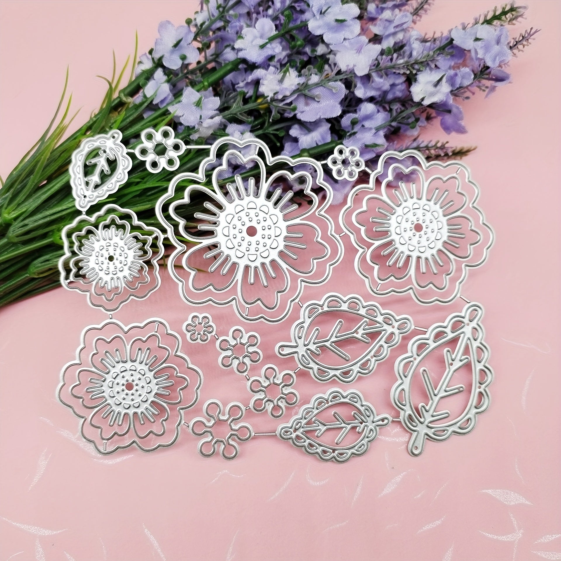 Flowers and Leaves Metal Cutting Dies for DIY Crafts
