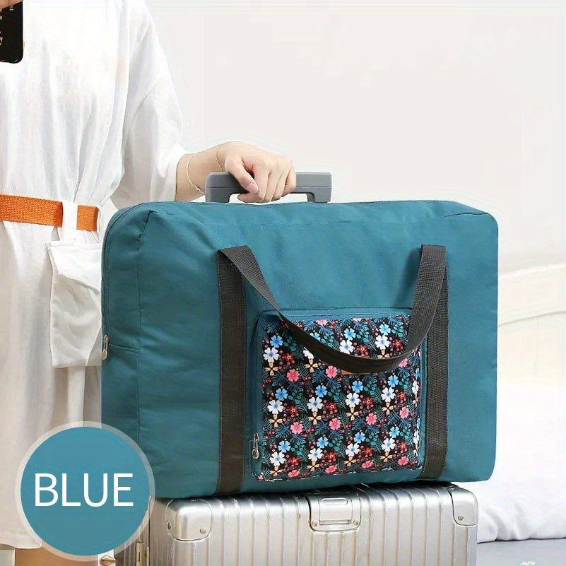 Flower Pattern Tote Canvas Luggage Weekender Bag