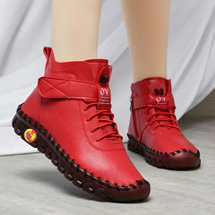 Women's High Top Sneaker Boots Fleece Lined Zipper & Lace Up Shoes