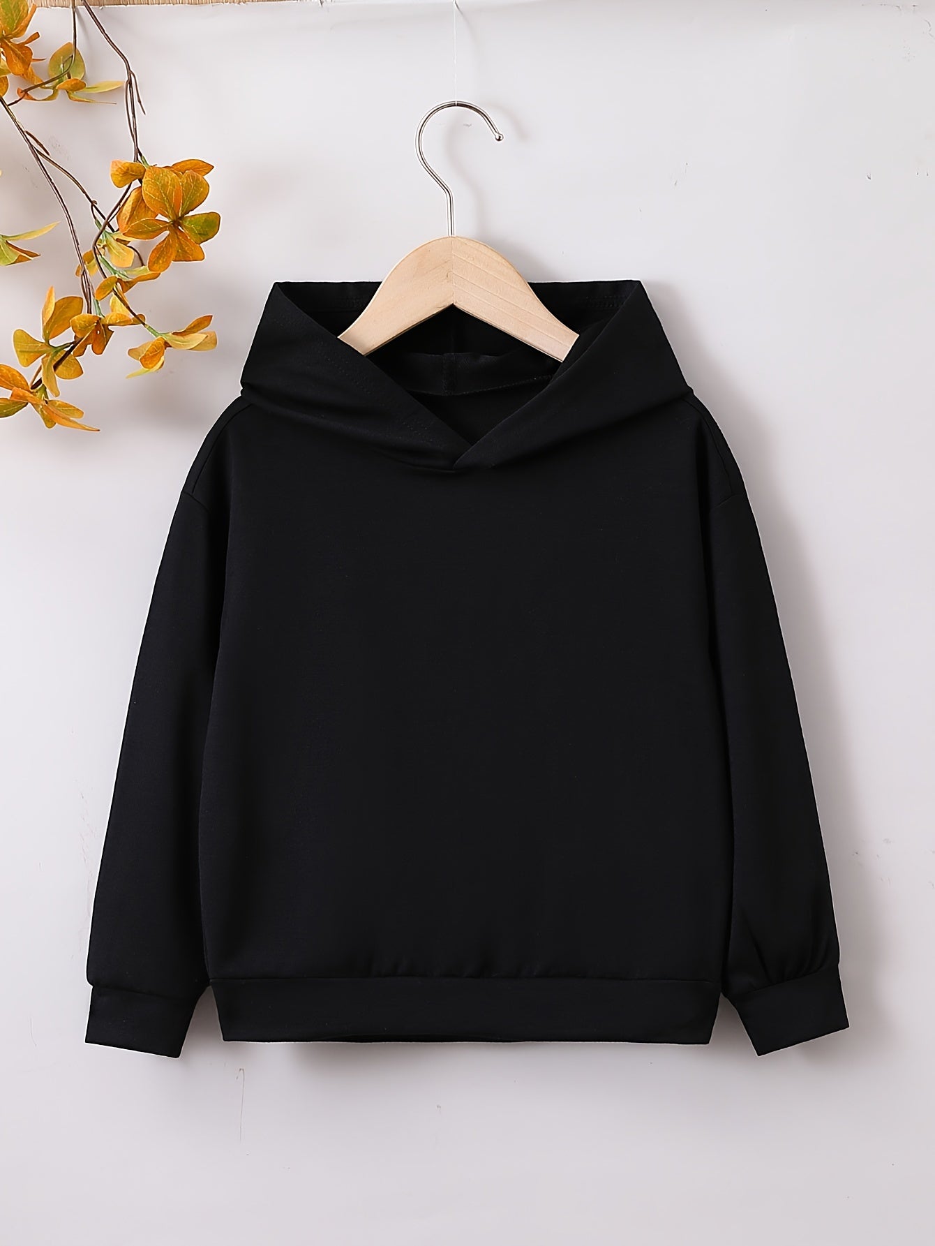 Girls' Butterfly & Slogan Hooded Sweatshirt Long Sleeve Pullover Hoodie