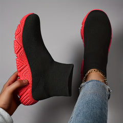 High Top Flying Woven Shoes Mesh Breathable Running Shoes