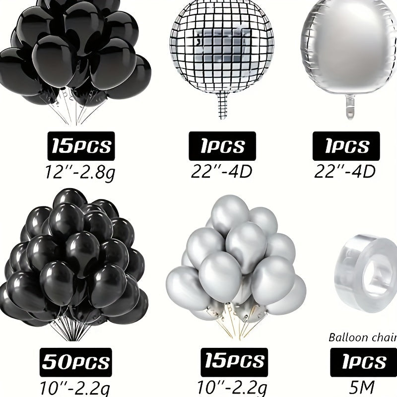 83pcs Silvery Disco Aluminum Balloons for Party Decorations