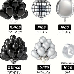 83pcs Silvery Disco Aluminum Balloons for Party Decorations