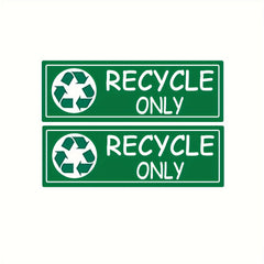 4pcs Heavy Duty Recycling Stickers 5.08x15 Strong Green Weather Resistant