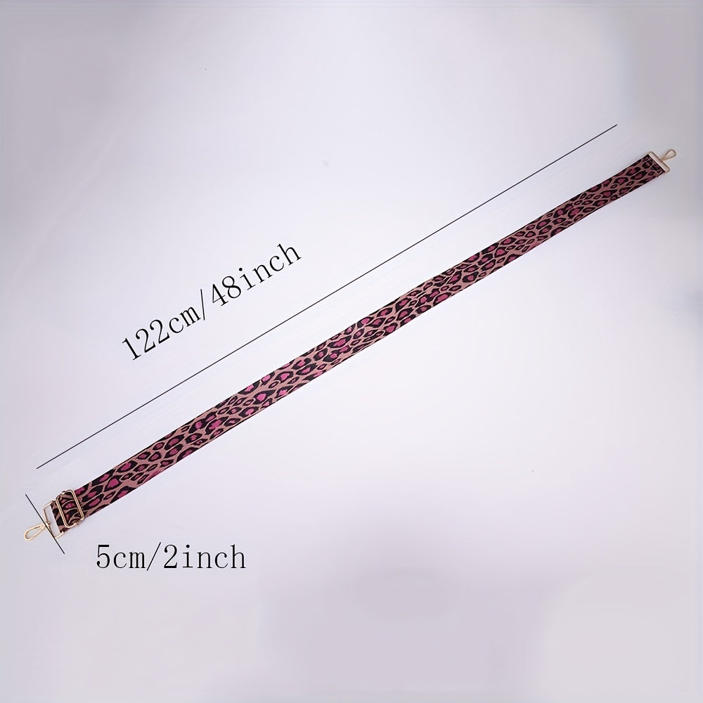Leopard Crossbody HandBag Strap Nylon Wide Adjustable Long Snap Hook Clip Women