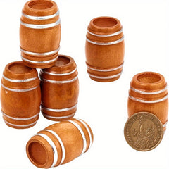 Wooden Barrel Bar Scene Props with Model Accessories Dollhouse Toy