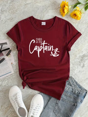 Letter Graphic Sports Round Neck T shirt Short Sleejson Workout Casual Tops