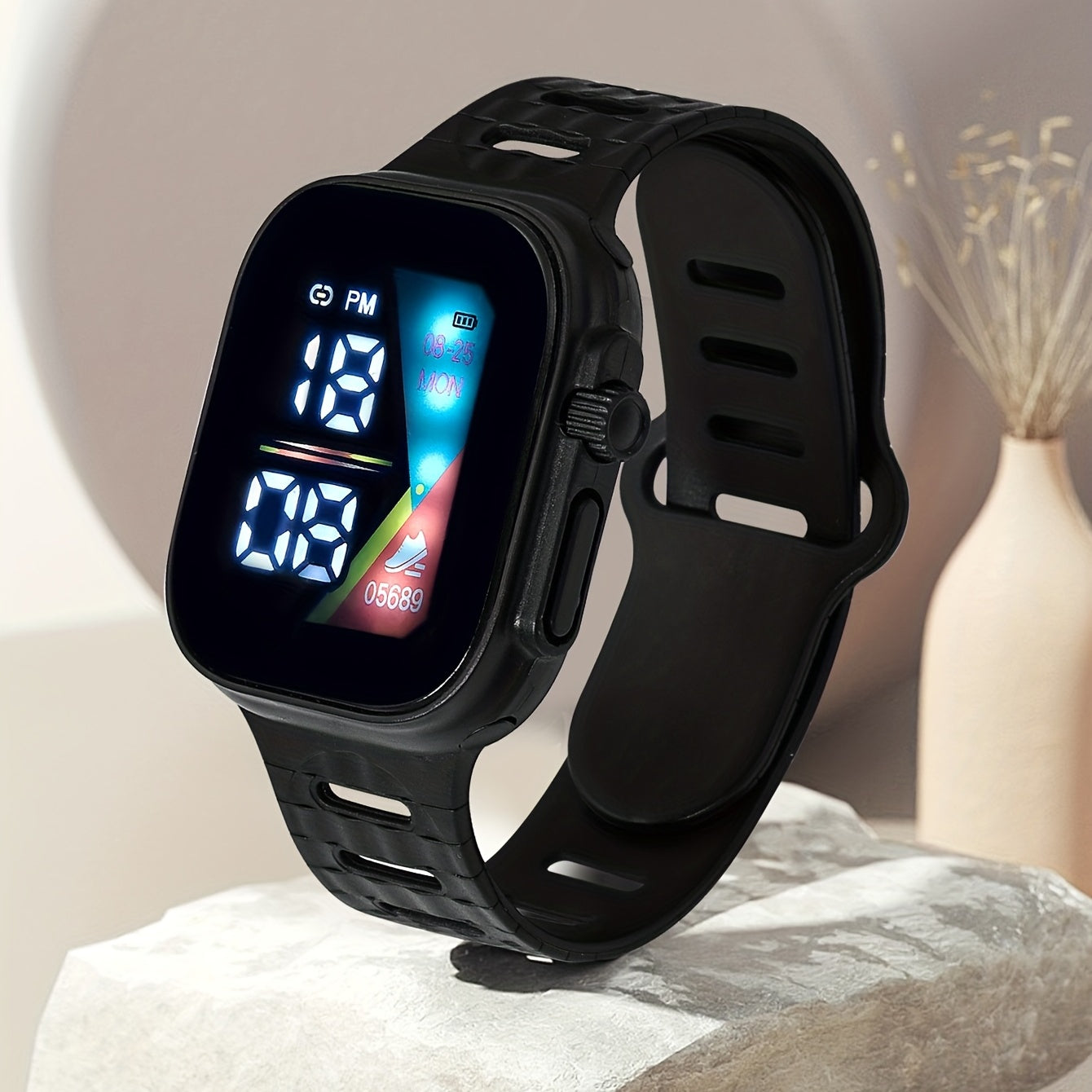 LED Digital Electronic Square Student's Smart Watch
