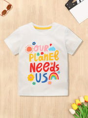 Girl's Cute Cartoon T-shirt for Summer Outings