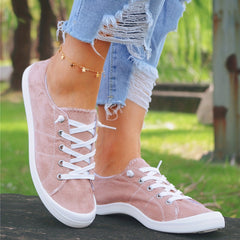 Non Slip Lace Up Walking Shoes Lightweight & Breathable Flat Shoes Women
