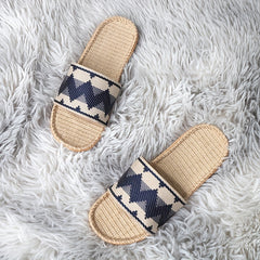 Women's Chevron Pattern Slide Shoes Open Toe Casual Flat Slides