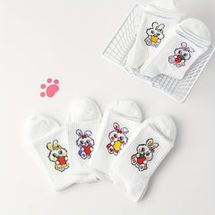 6 Pairs Bunny Print Comfy Socks Women's Stockings