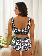 Halloween Sports Lingerie Set Ghost Print Bra & Panty Set