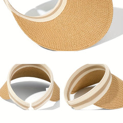 Summer Adult Sunscreen Straw Hat With Large Eaves Hat