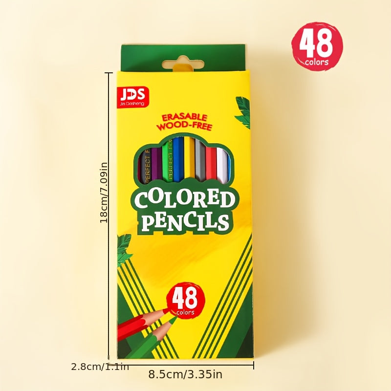 Neon Colored Pencils Set 48pcs Bright Colors Pre Sharpened Sketching Drawing Art