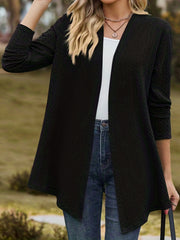 Jacquard Open Front Cardigan