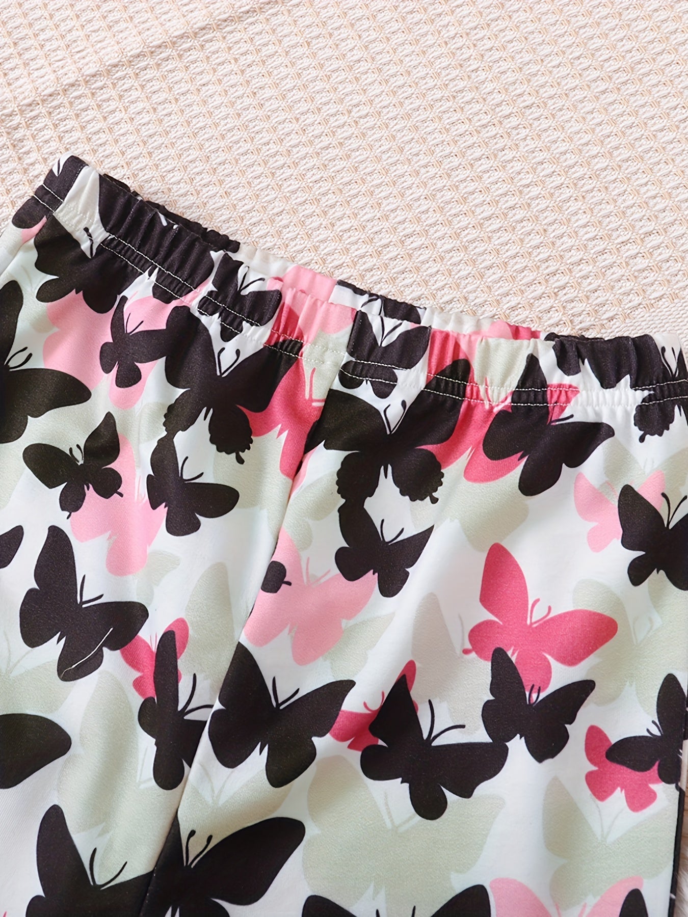Butterfly Print Girl's 2pcs Hoodie & Sweatpants Set Kids Clothes Spring Fall