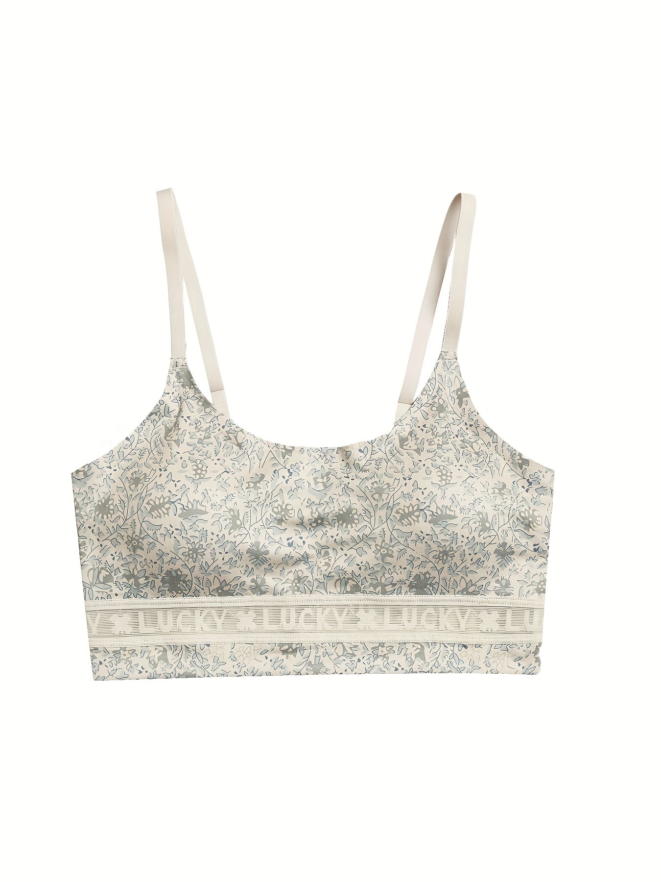 3pcs Seamless Padded Cami Tops Mixed Pattern Crew Neck Women's Underwear