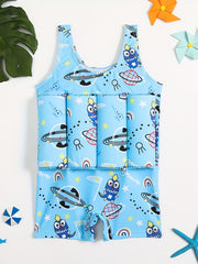 Kids Buoyancy Swimsuit Boys Baby Cartoon Graphic Swimming Equipment