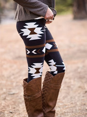 Geometric Print Skinny Leggings Boho Stretchy Leggings Women