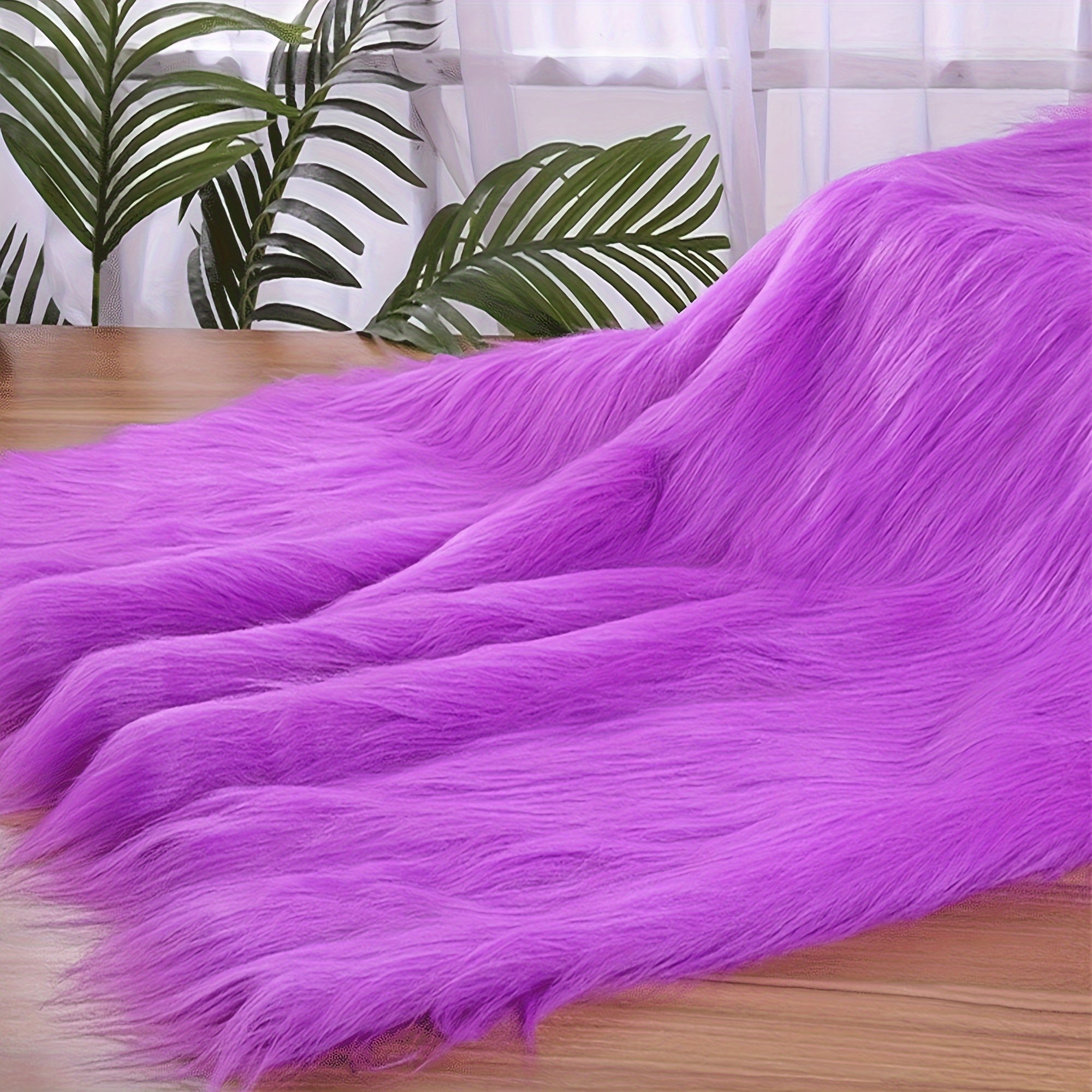 Long Plush Desktop Photo Props Decoration Plush Fabric Tablecloth