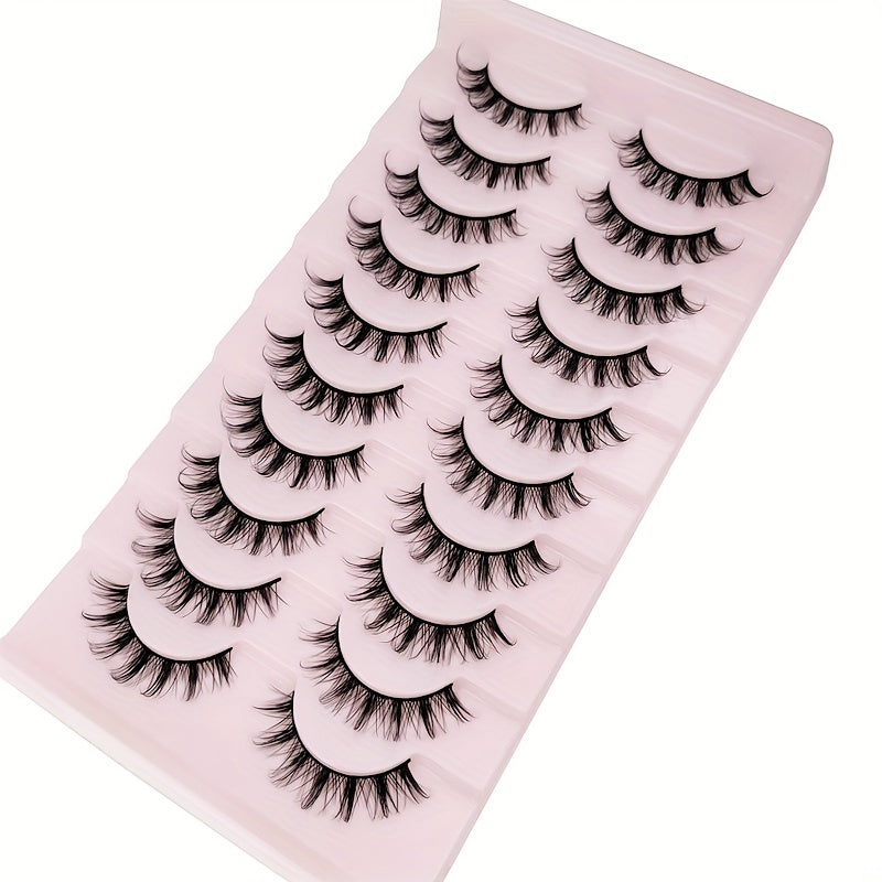 10 Pairs D Curl Anime Lashes Natural Fluffy Cosplay False Eyelashes