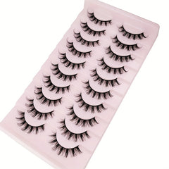 10 Pairs Cosplay False Eyelashes D Curl Natural Look Anime Makeup