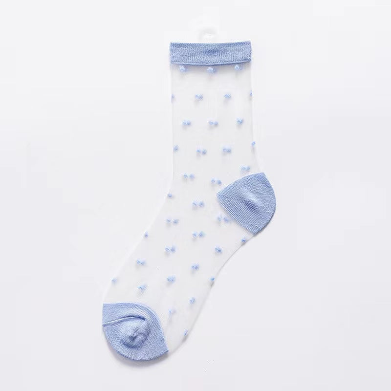 Semi Sheer Polka Dots Socks Women's Stockings & Hosiery